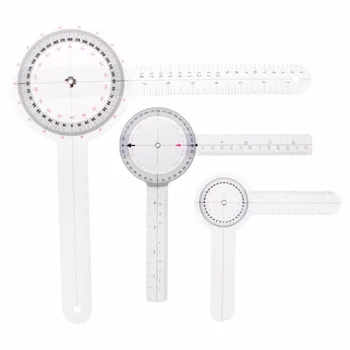 

3pcs/set Plastic 360 Degree Goniometer Angle Protractor Ruler Measure Medical