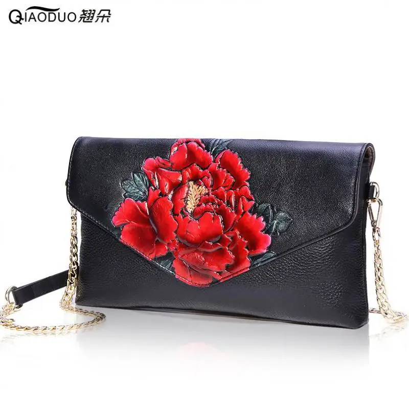

Hand Bag Clutches Genuine Leather Women Bag 2018 New Large Size Clutches Evening Bag Hand Chain Messenger Bag Shoulder Cowskin
