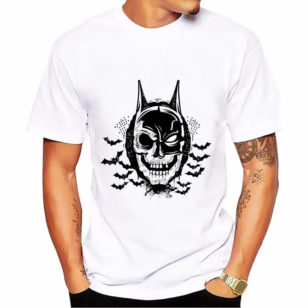 Punk evil Bat skull tshirt soft Breathable comfort t shirt Short Sleeve