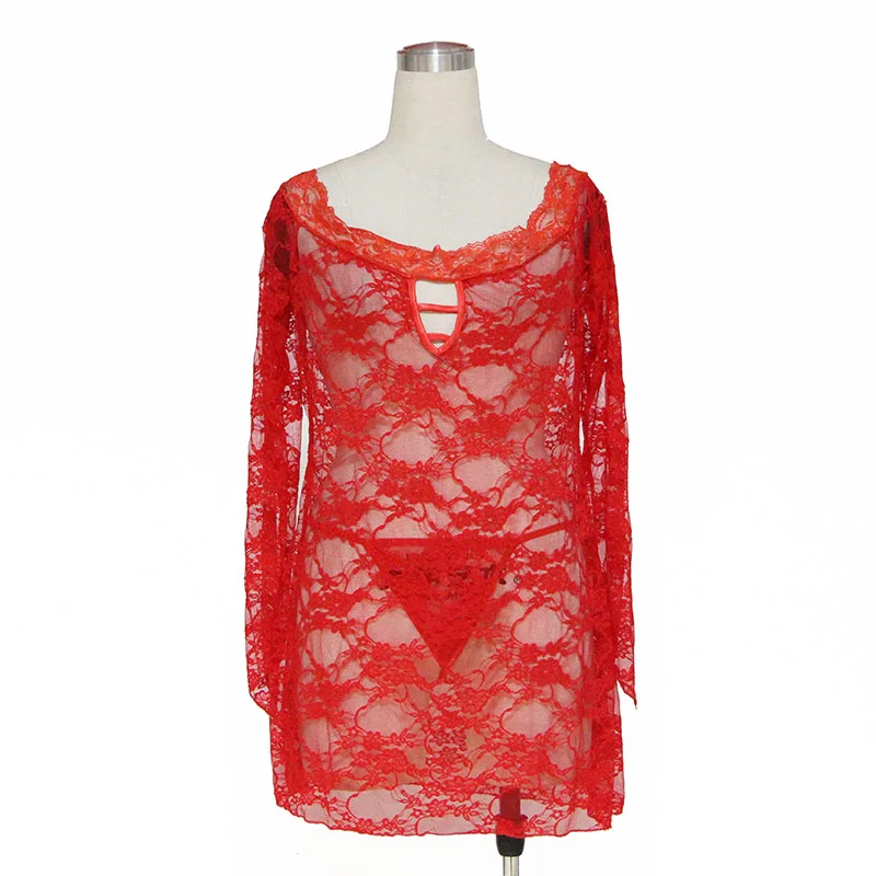 XXL long sleeve strapless sexy lingerie hot Teddy chemise babydoll lace plus size lingerie