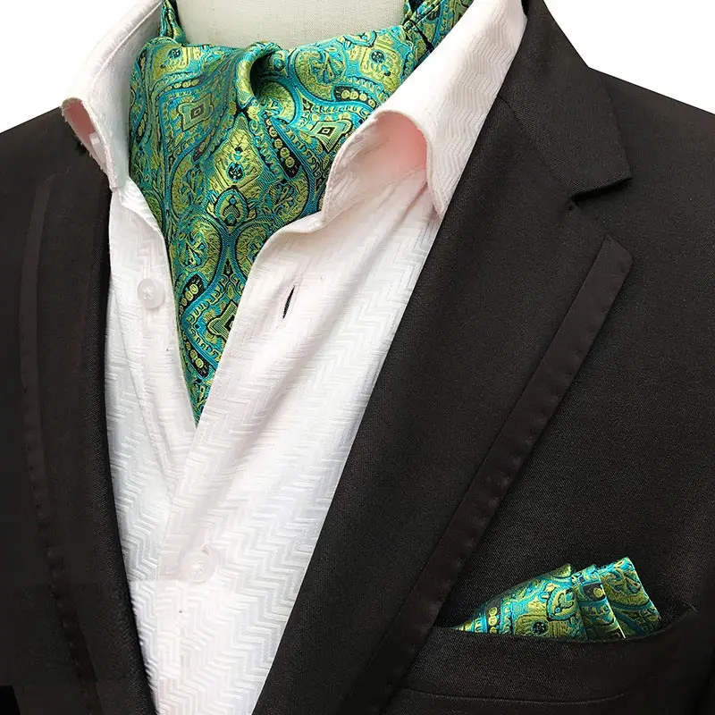 Мужской роскошный Шелковый Аскот, галстук, мужской галстук, платок-галстук, наборы, Цветочный Пейсли, в горошек, карман, квадратный галстук для свадебной вечеринки