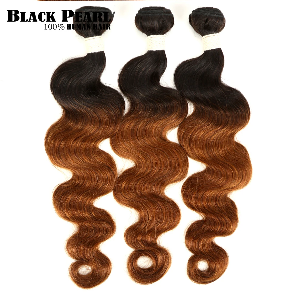 

Black Pearl Ombre Human Hair Bundles Brazilian Hair Weave Bundles Body Wave Bundles Honey Blonde T1B/30 Non Remy Hair Extensions