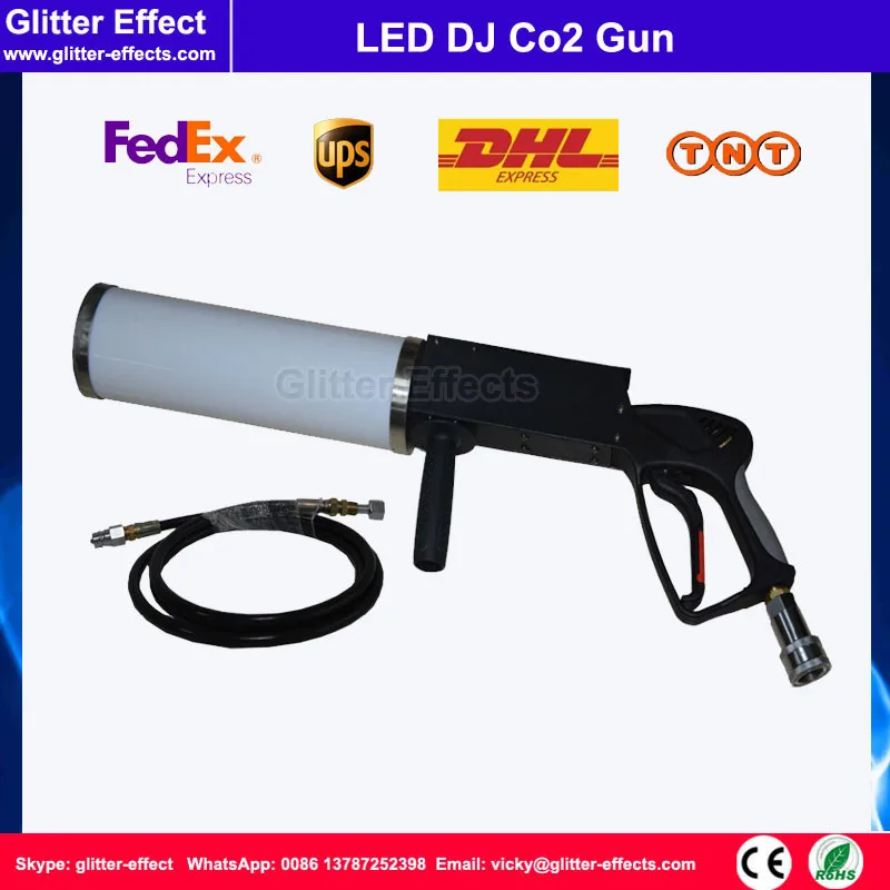 6-8 m DJ שלב דיסקו השפעת ציוד אקדח Co2 LED נייד תיאטרון מועדון לילה LED מכונת עשן עם 3 מטר צינור לחץ גבוה