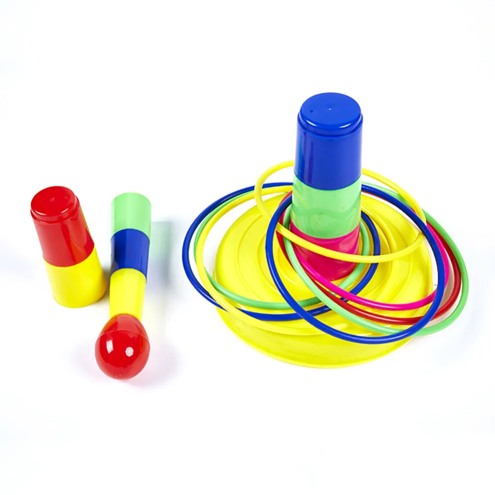 Кольцеброс игровой набор splitable красочные PEG и Кольца детский сад газон ringtoss игры