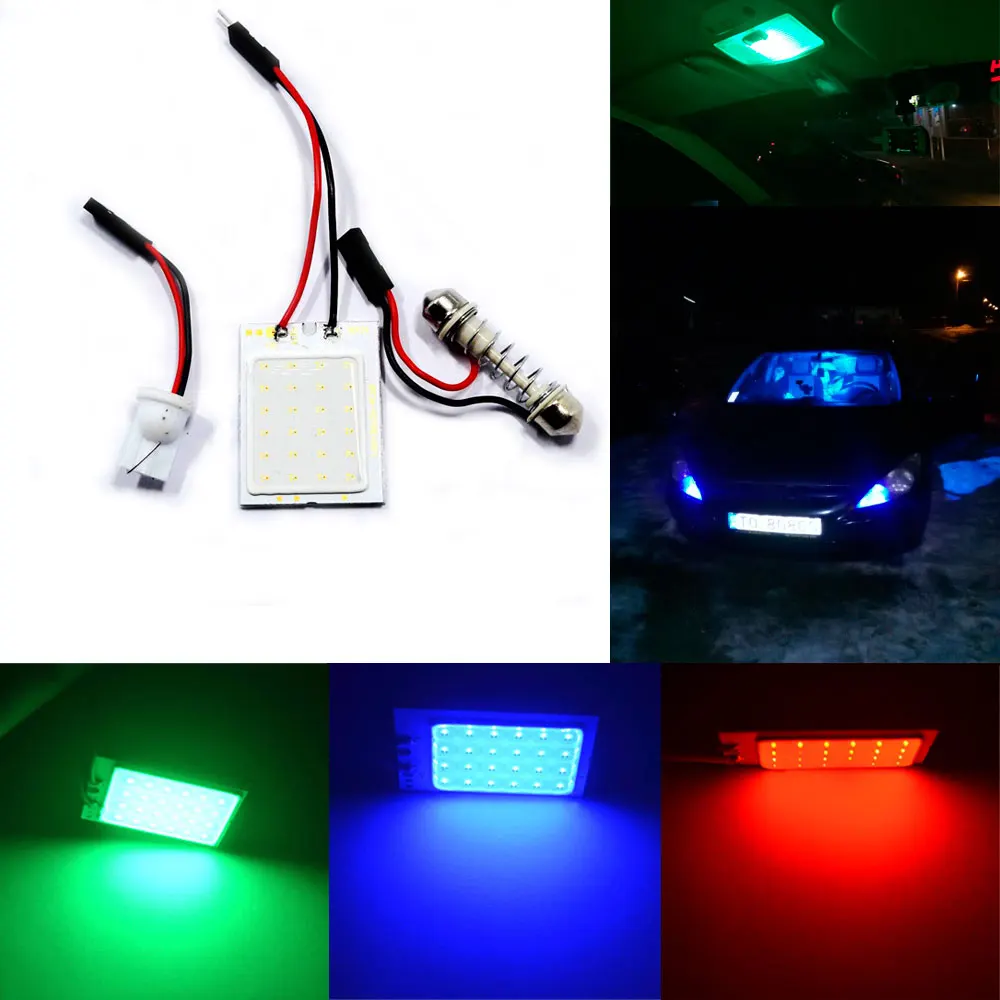 Hviero White Red Blue T10 Cob 24 SMD 36 SMD Car Led Vehicle Panel Lamps Auto Interior Reading Lamp Bulb Light Dome Festoon BA9S DC 12v