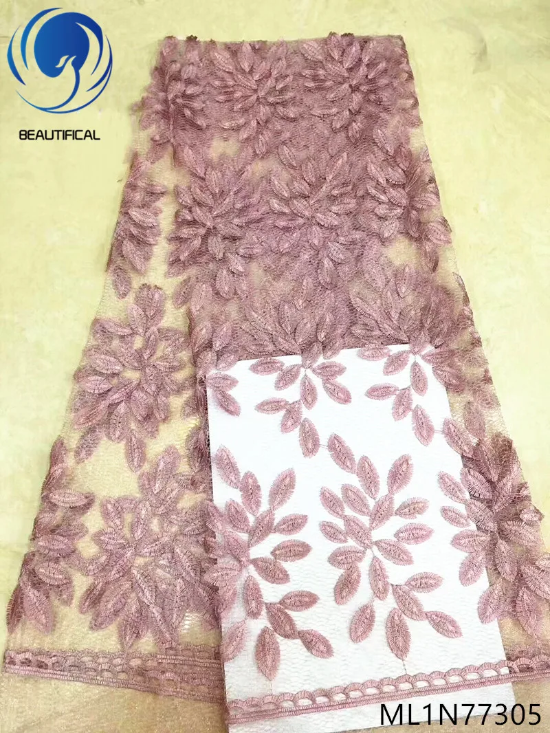 

BEAUTIFICAL lace fabrics nigerian wedding tulle mesh 5 yards fabrics latest embroidery tulle lace ML1N773