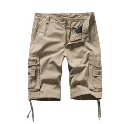 Fashsiualy бермуды masculina 2019 мужские повседневные однотонные пляжные рабочие штаны с карманами Брюки карго шорты мужские