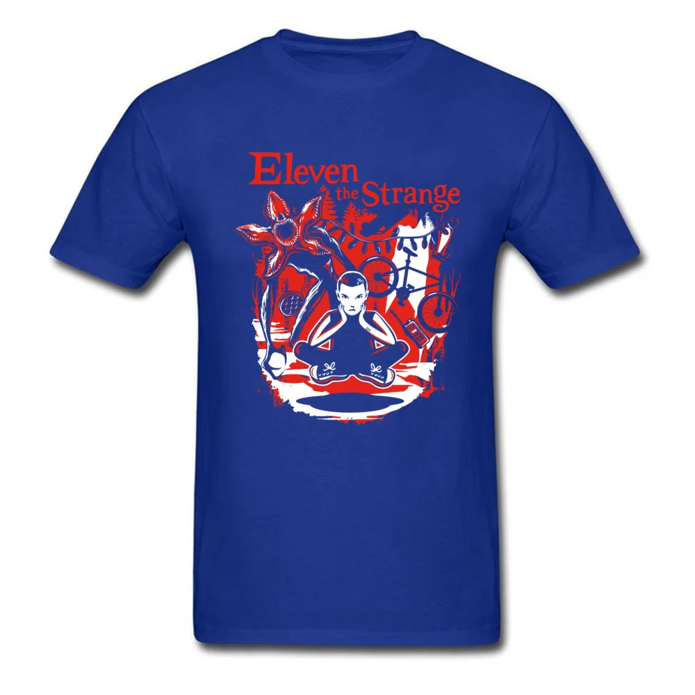 Eleven The Strange T Shirts Custom Short Sleeve 2018 New Fashion O Neck 100% Cotton Tops Tees Casual T-Shirt for Men Summer Fall Eleven The Strange blue