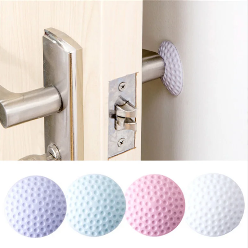 1Pcs Door Knob Rubber Silencer Crash Pad Bathroom Door Wall Protectors Round Doorknob Lock Protective Products Home Wall Sticker