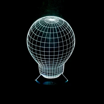 

Creative Big Light Bulb Shape 3D USB LED RGB Lamp Illusion Night Light Multicolor home Table Decor Optical Source Lighting Gift