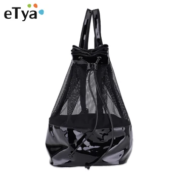 

eTya Fashion Travel Backpack Women Transparent Beach Bag Clear Hollow Out Female Backpack Drawstring Bag Ladies Shoulder Bag