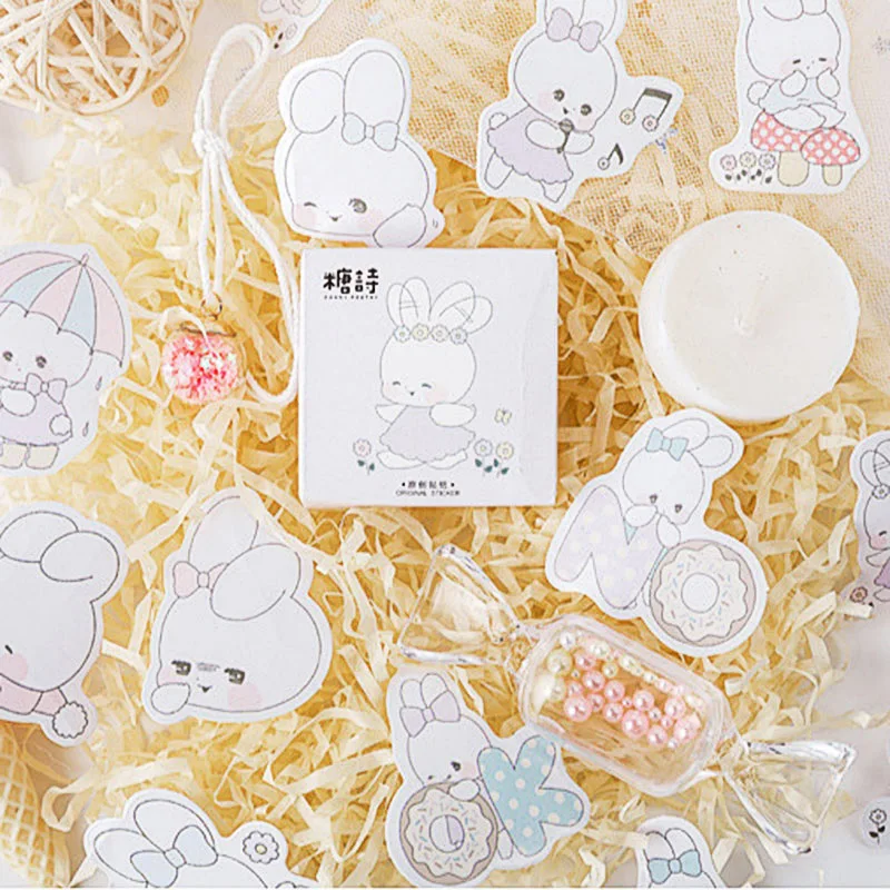 45 шт Kawaii Наклейки кроликов милые канцелярские наклейки пуля бумага для журнала