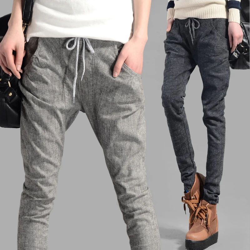 

Spring and autumn pants loose harem pants plus size elastic female casual pants