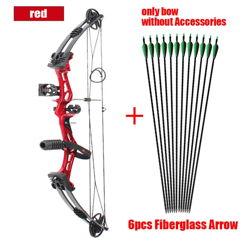 Охотничий арбалет комбинированный лук M003 композитный лук 35-55 фунтов регулируемые прицелы и амортизация на открытом воздухе - Цвет: Red