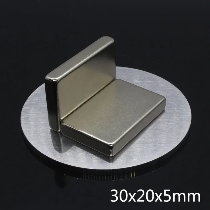 

Hot Sale 2pc 30 x 20 x 5 mm N35 NdFeB Super Strong Powerful Rare Earth Block permanent Magnets nickle Neodymium Magnet