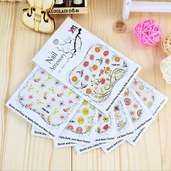 

30Sheets Mixed 3D Nail Art Stickers Self Adhesive Embossed Rose Flower 3D Nail Art Stickers Decals Flower Manicure Stickers DIY