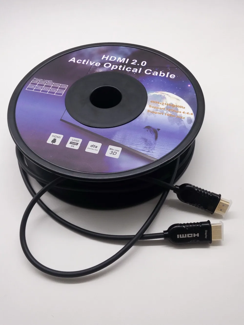 

High speed HDMI 2.0 Active Optical Cable Ultra super slim 1080P 3D 4kx2k@60fps 20m 25m 30m 40m 50m 60m 70m 80m 90m 100m Gold