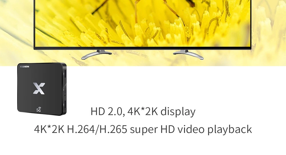 Scishion Model X 4K ТВ коробка Android 8,1 5G, Wi-Fi, RK3229 2G/16G HD 2,0 смарт-медиа-бокс 100 Мбит/с H.265 Декодер каналов кабельного телевидения PK Xiaomi коробка