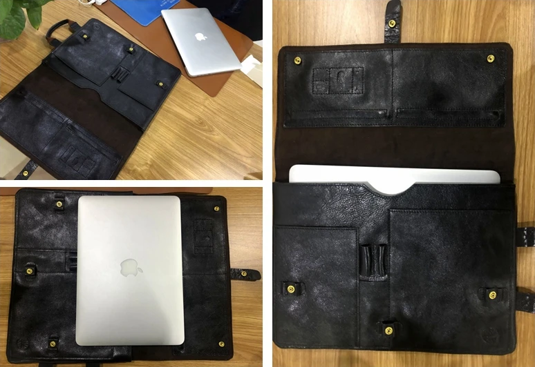 Gathersun сумка для ноутбука из натуральной кожи для Macbook Pro/Air 1" 15" Заказная сумка для ноутбука из воловьей кожи с боковой ручкой