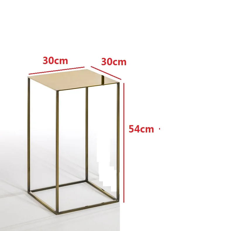 Подвесной светильник для журнального столика из кованого железа в скандинавском стиле, роскошный угловой столик, креативный столик, простой современный столик для гостиной, диван, столик, высокий стеллаж - Цвет: Gold small size