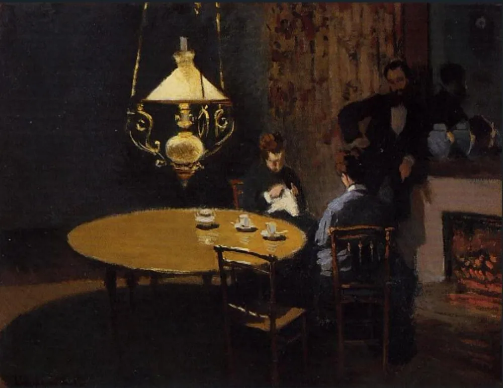 

High quality Oil painting Canvas Reproductions The Dinner (1868-1869) By Claude Monet hand painted