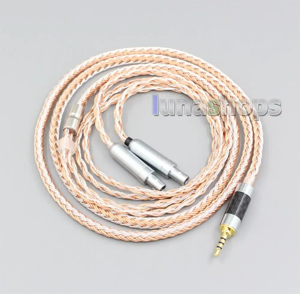Hifi Acoustic OCC Silver Plated Cable Sennheiser IE8 IE80 Carbon Rhodium 3.5mm