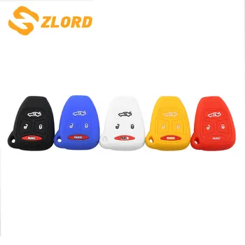 

Zlord Car key case For Jeep Wrangler Compass Jeep Liberty CHRYSLER 300C 4 Buttons Remote protect silicone rubber cover case