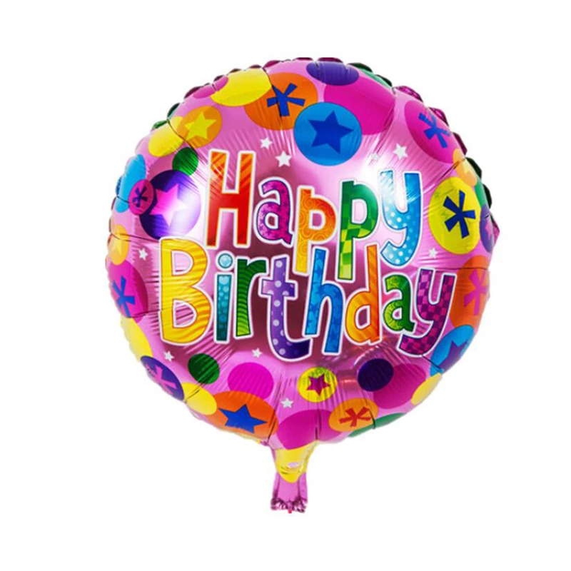 5 шт./lots18 дюймов круглые алюминиевые воздушные шары с днем рождения шар украшен детские игрушки оптом Вечерние