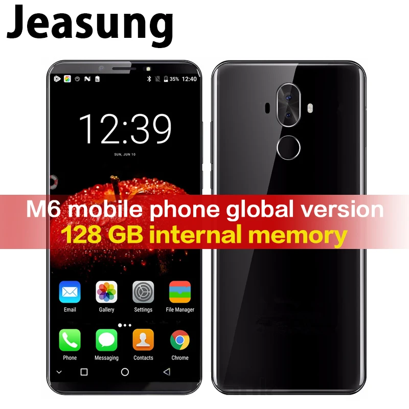 Jeasung Pulada M6 High-End 4G LTE Smartphone 6+128GB MT6757 Octa Core Android 8.0 mobile phone with fingerprint reader
