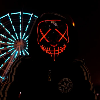

Neon Mаска LED Light Up Party Mаска The Purge Election Year Funny Masks Festival Cosplay Costume Glow In Dark