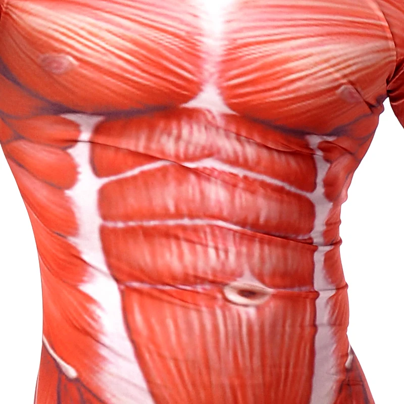 Coshome Attack On Titan Cosplay Costumes Shingeki No Kyojin Halloween Party Muscle Jumpsuit Lycra Zentai Adult Bodysuit (3)
