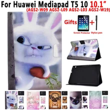 Животное чехол для huawei Mediapad T5 AGS2-W09 AGS2-L09 AGS2-L03 AGS2-W19 10,1 дюймов Мягкий противоударный смарт-чехол КРЫШКА ДЛЯ huawei T5