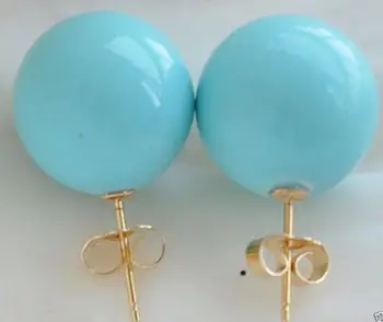 

Wholesale 18KGP Women Fashion Simple Double Hand Made Shell Pearl Piercing Earrings