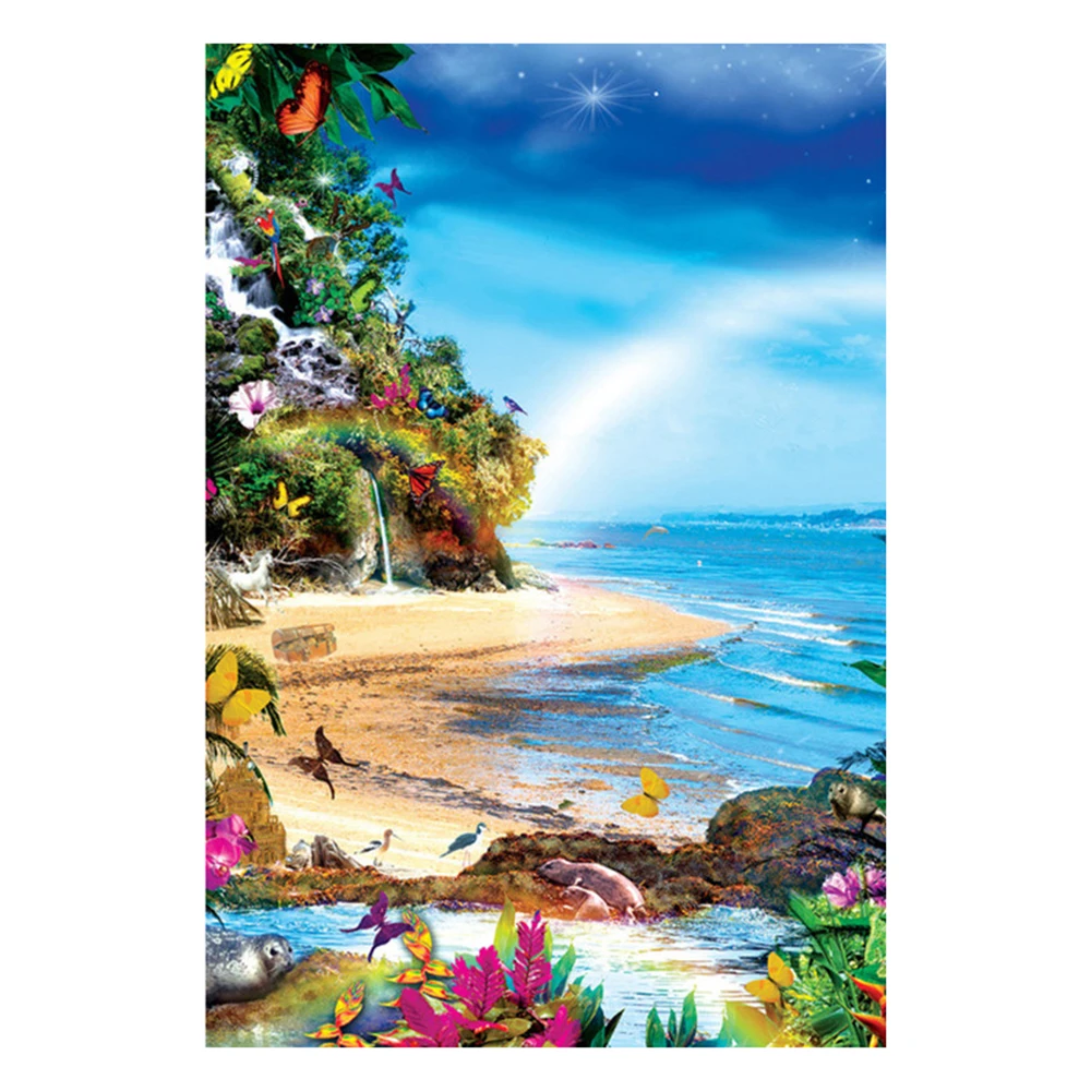 5D-DIY-Diamond-Painting-Sunny-beach-Set-Of-Rhinestones-Full-circular-Diamond-Embroidery-Home-Decor
