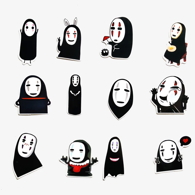 12 шт./компл. Новые Стикеры аниме Spirited Away No Face Man s для скейтборда ноутбука чемодана