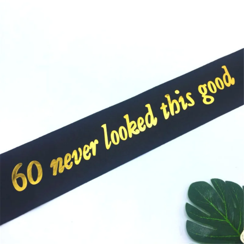 1Pcs Gold 40 60 70 Happy Birthday Party Decorations Adult Shoulder Straps Etiquette Belt Bachelorette Party Decor Party Supplies