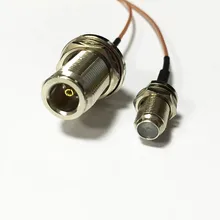 N Женский перегородки переключатель F Женский Джек Разъем RG178 помощью соединительного кабеля 15 см "