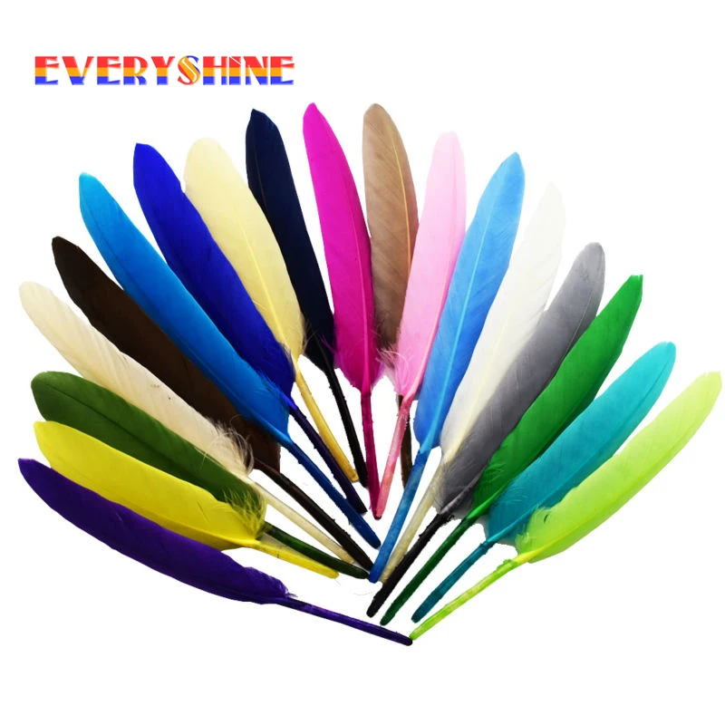

24pcs/lot Colorful Dyeing Goose Feathers Wings for Craft DIY Jewelry Earring Headdress Party Decorations Plume IF55