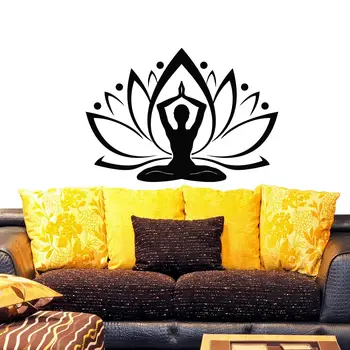

Yoga Lotus Wall Decal Vinyl Sticker Yoga Lotus Flower Boho Bohemian Decor