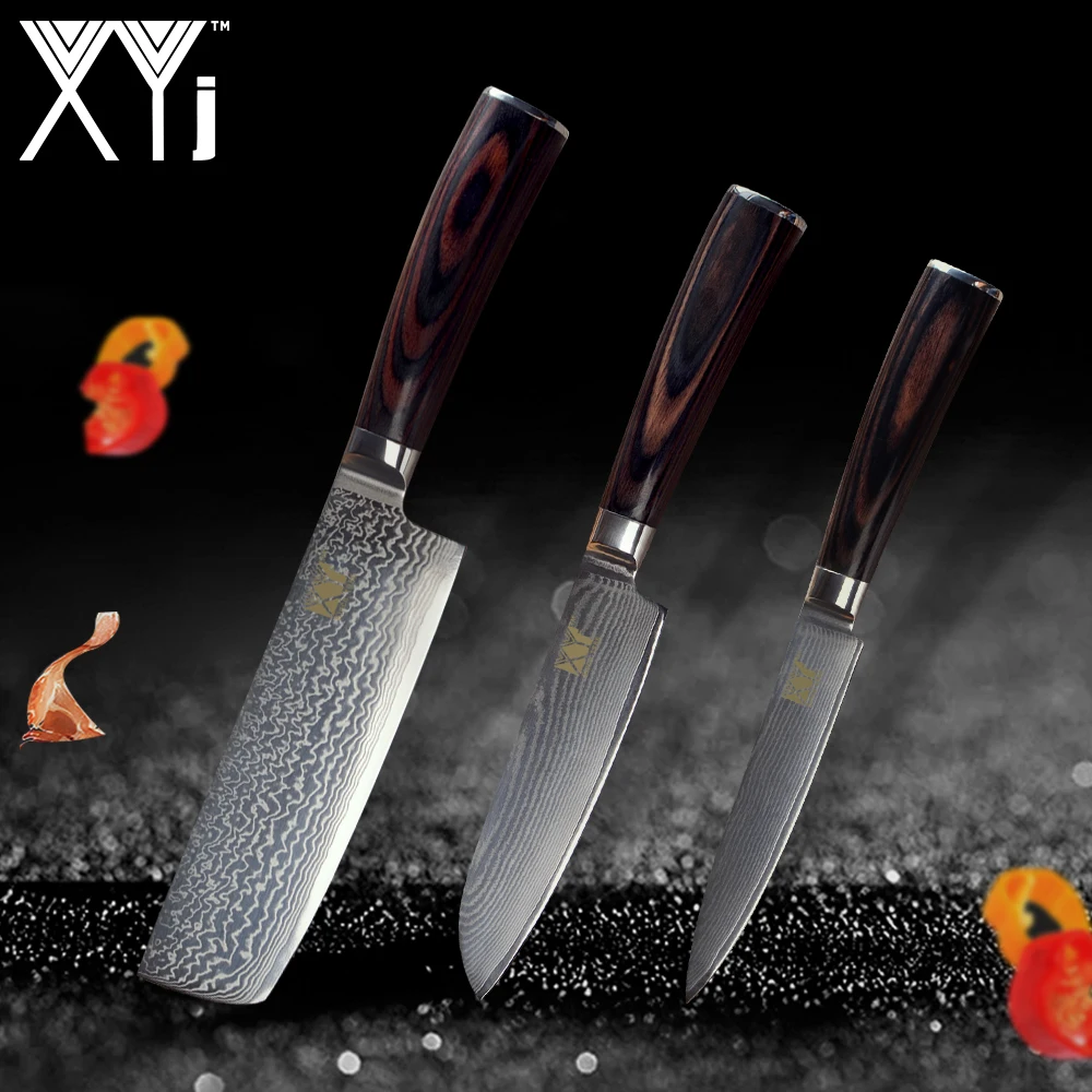 

XYj Kitchen Cooking Knife Sets Accessories Damascus Knives VG10 New Arrival 2019 Japanese Damascus Steel Kitchen Tools
