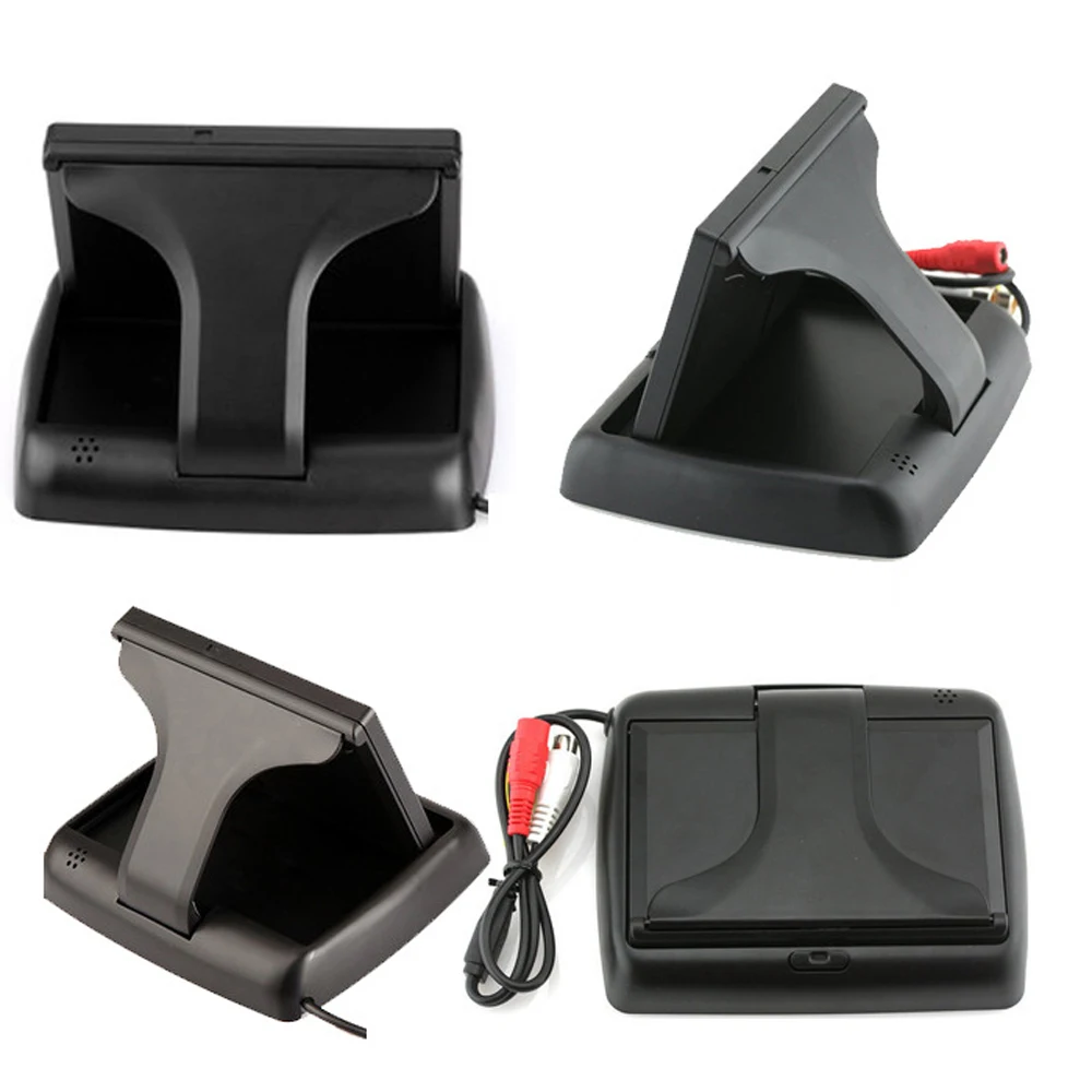 Podofo 4.3 inch HD Foldable Car Rear View Monitor Reversing LCD TFT Display with Night Vision Backup Rearview Camera for Vehicle