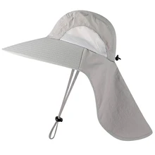 Мужская и женская летняя Регулируемая широкополая Рыбацкая солнцезащитная Кепка на шнурке Складная легкая корзина для путешествий шляпа боковая сетка