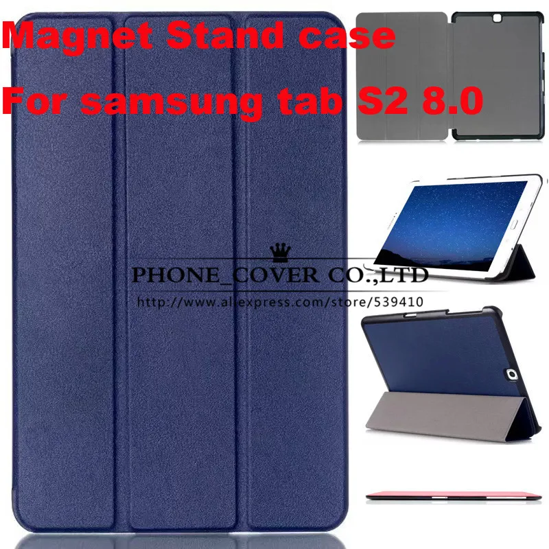 

Magnetic Stand pu leather Case cover For Samsung Galaxy Tab S2 8.0 T710 SM-T715 T715 8'' tablet cover case + screen protectors