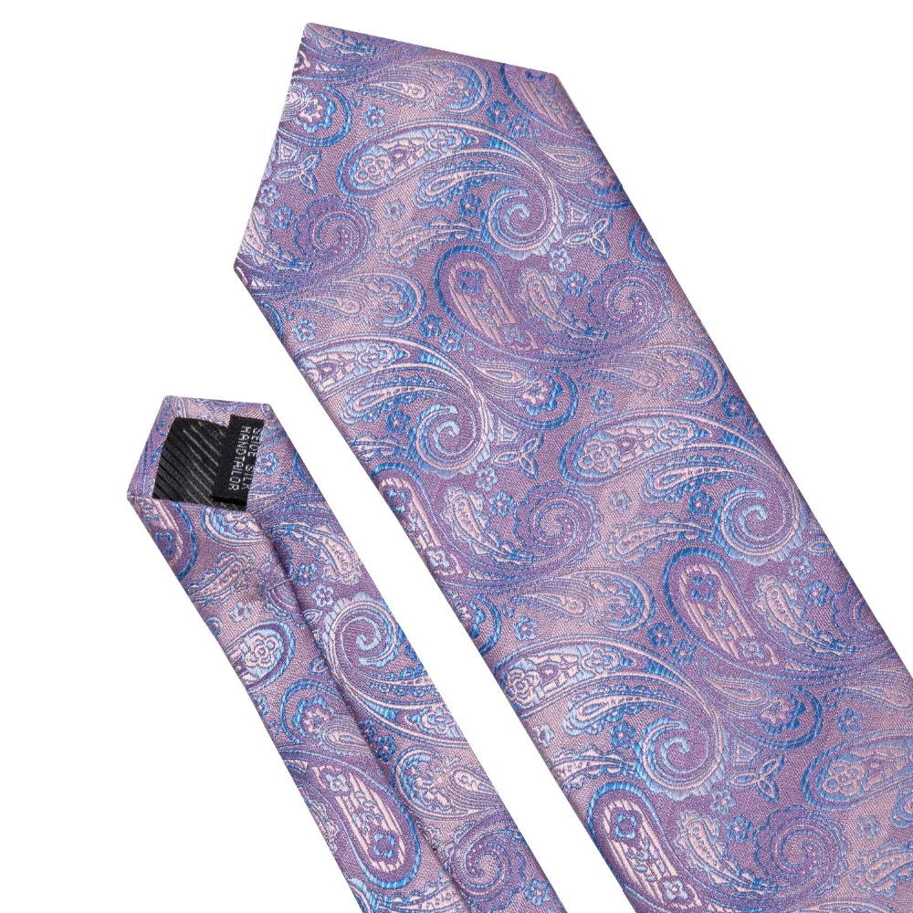 Новинка 8,5 см Фиолетовый Галстук Пейсли шелковый галстук набор для мужчин свадебный подарок для жениха Барри. Ван Прямая поставка Галстуки носовой платок FA-5012
