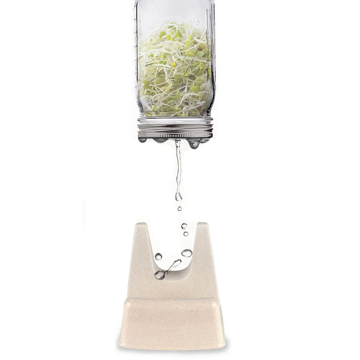 

2Pcs Sprouting Stands with Water Tray for Any Size Mason Jar Rack Stand Holder Stand Pot lid Storage Shelf Clip
