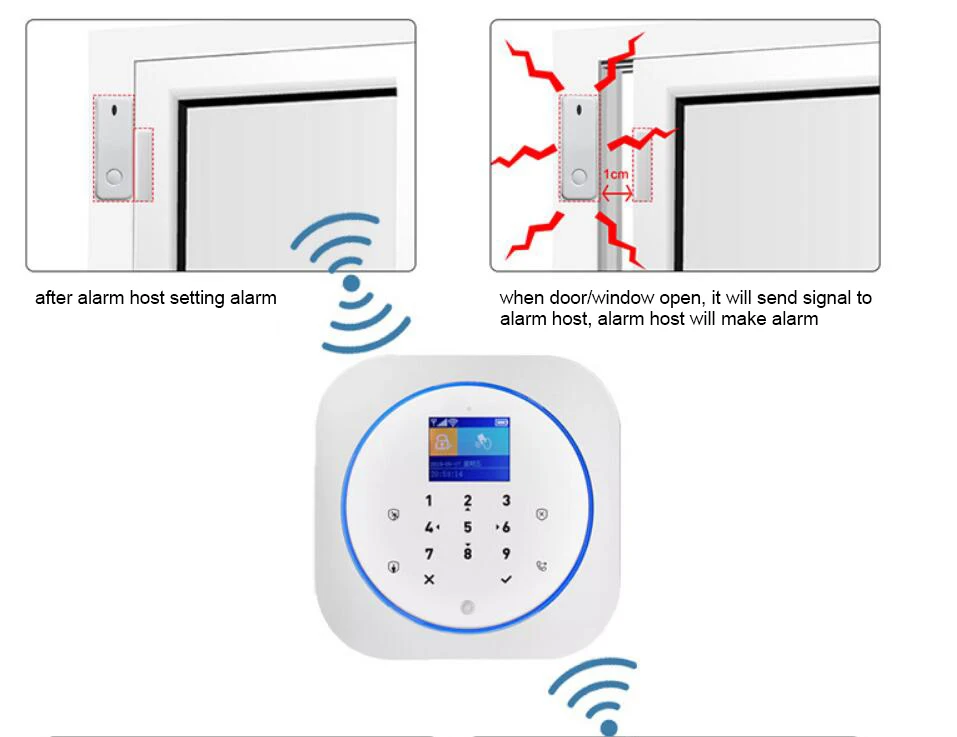 433 МГц датчик окна двери магнитный открытый сигнал тревоги для GSM wifi сигнализация