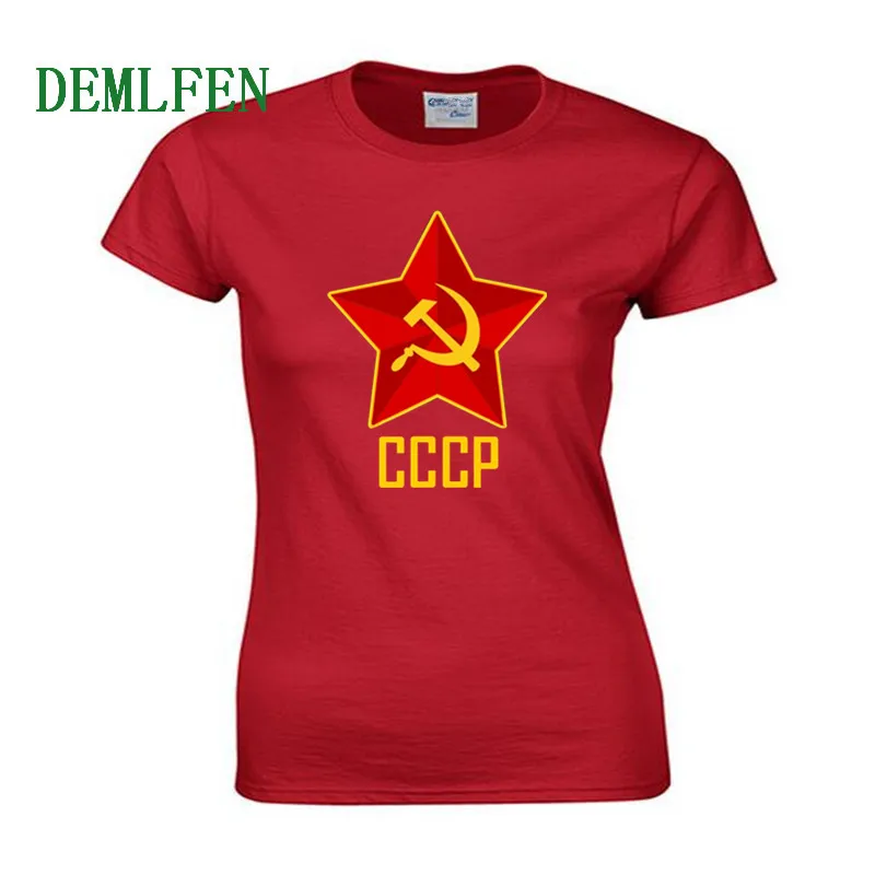 

New CCCP T Shirt Women Cotton Short Sleeve O-neck Shirt USSR T Shirts Summer Girl Hip Hop Tees Tops Streetwear