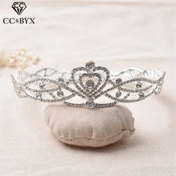 

CC Tiaras And Crowns Hairbands Cubic Zircon Romantic Heart Princess Engagement Wedding Hair Accessories For Bridal Jewelry HG157