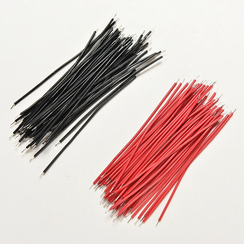 100Pcs/lot Black Red Kit Motherboard Breadboard Jumper Cable Wires Tinned Set