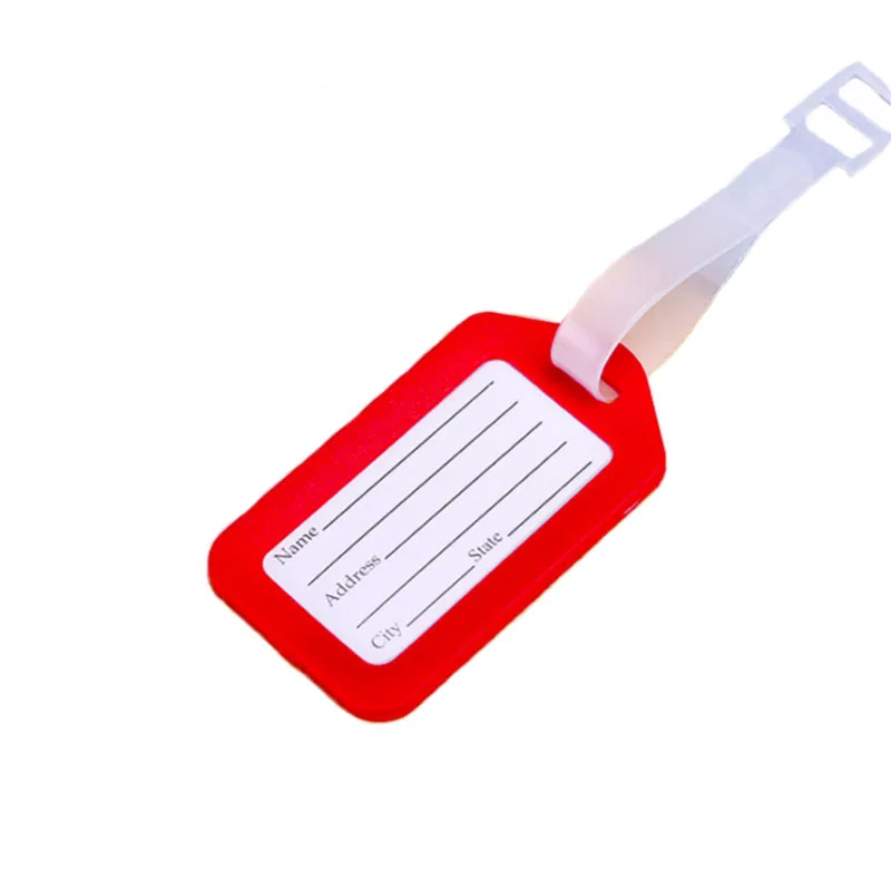 Travel accessories luggage tag hard PP baggage check in card size 9 by 5cm name card bag tag colors assorting Travel accessories luggage tag hard PP baggage check in card size 9 by 5cm name card bag tag colors assorting